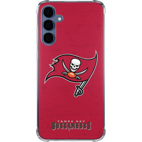 NFL Tampa Bay Buccaneers Distressed Galaxy A35 5G Clear Case